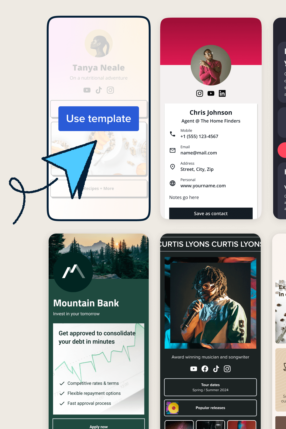 Sample templates for Pages